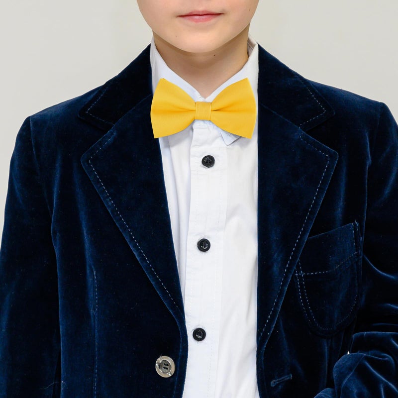 Kajeer Classic Pre-Tied Mens Bow Ties Formal Adjustable Solid Tuxedo Bowtie for for Adults & Children(Yellow, L - (18+ years,adults, full ages)) - Image 3